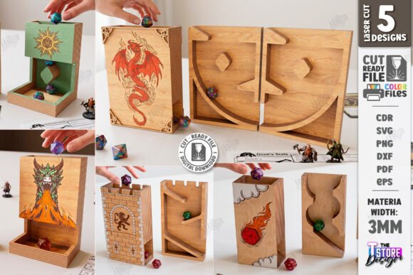 3D RPG Dice Tower Laser Cut Bundle for Board Games