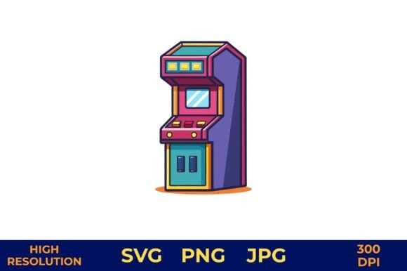 Arcade Game Machine Vector Illustration for Crafting and Design