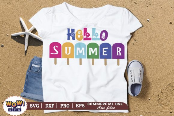 Colourful Hello Summer Popsicles Graphics for Crafts