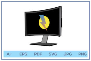 Computer Display Led Lcd Monitor Design for Graphics and Icons