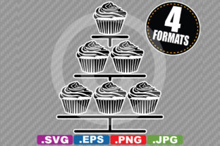 Cupcake Display Silhouette Graphics for Handmade Creations