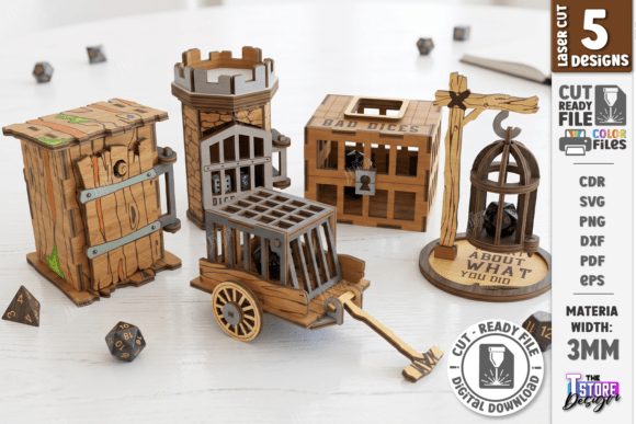Dice Jail Laser Cut Bundle RPG Gaming for Art Amp