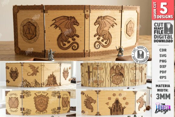 DM Screen Designs Laser Cut Bundle for Board Games