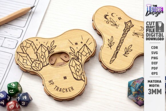 DND Health Point Tracker Laser Cut HP – Art Amp Graphic Asset