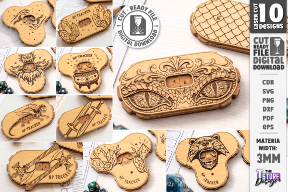DND Health Point Trackers Laser Cut Set for Art Amp Creations