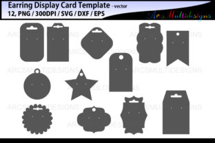 Earring Display Cards Template for Crafts and Graphics