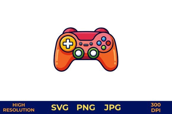 Game Controller Vector in Bold Colors - A Vibrant Graphic for Branding