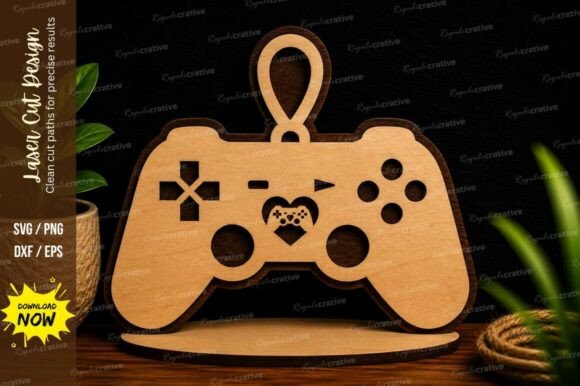 Gaming Controller Ornament Laser Cut SVG for Wall Decor