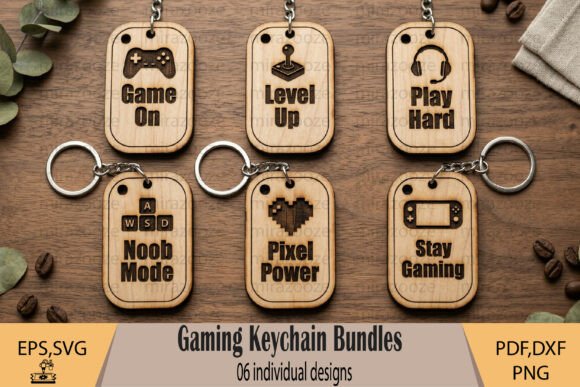 Gaming Keychain Bundles with Laser-Cut Precision