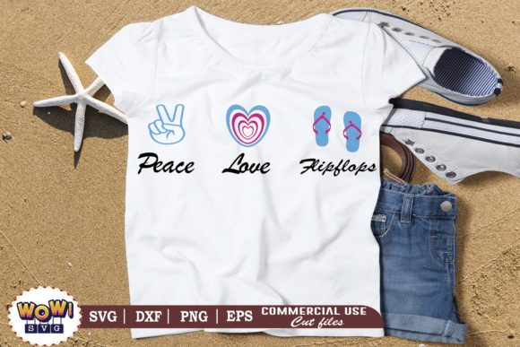 Peace Love Flipflops Graphics for Crafts and Content