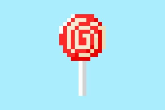 Pixel Art Lollipop Vector Illustration for Branding and Packaging
