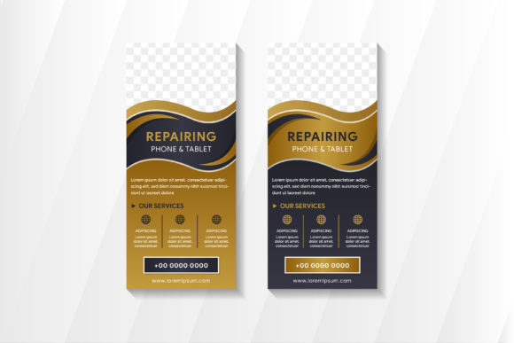 Repairing Phone Vertical Banner Gold: Premium Graphics for Modern Projects