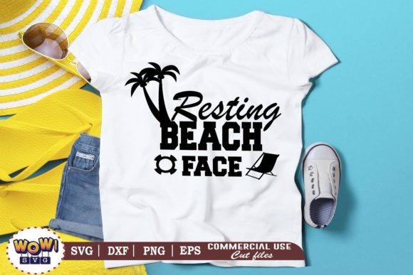 Resting Beach Face Graphics for Crafts and Summer Branding