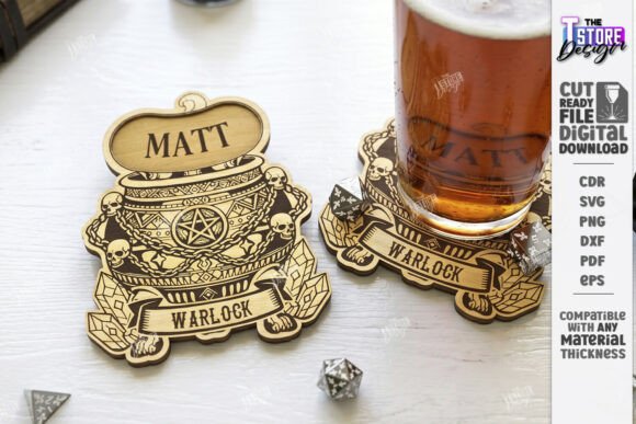 RPG Dice Coaster Laser Cut for Home Decor