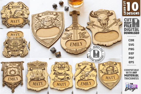 RPG Dice Coasters Laser Cut Bundle for Home Decor
