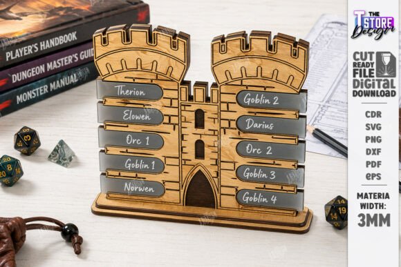 RPG Initiative Tracker Laser Cut CNC for Board Games