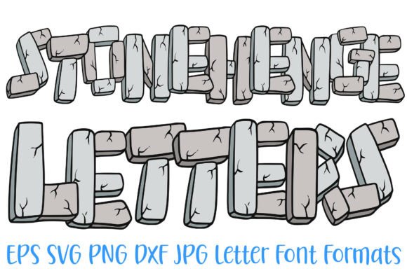 Stonehenge Stone Lettering Font Boulder for Graphics and Illustrations