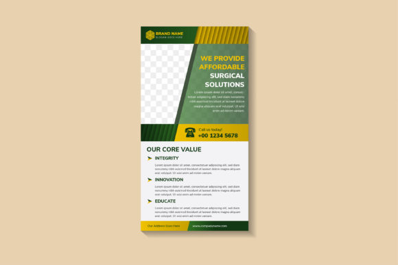 Surgical Solution Vertical Banner Green for Graphics & Templates