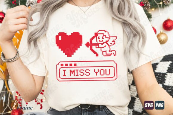 Valentine I Miss You Cupid SVG PNG – A Retro Graphic for Modern Content