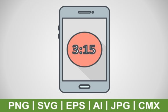 Vector Time Display Mobile Icon – A Versatile Graphic Asset for Content Creators