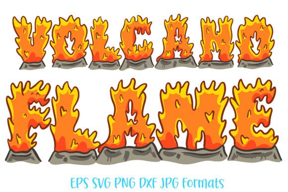 Volcano Flame Doodle Font: Bold Graphics for Editorial Impact