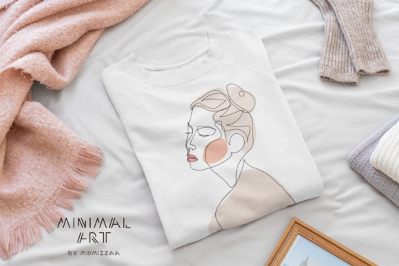 Wall Art Continuous Line, Woman: A Review for Graphics and Print Templates